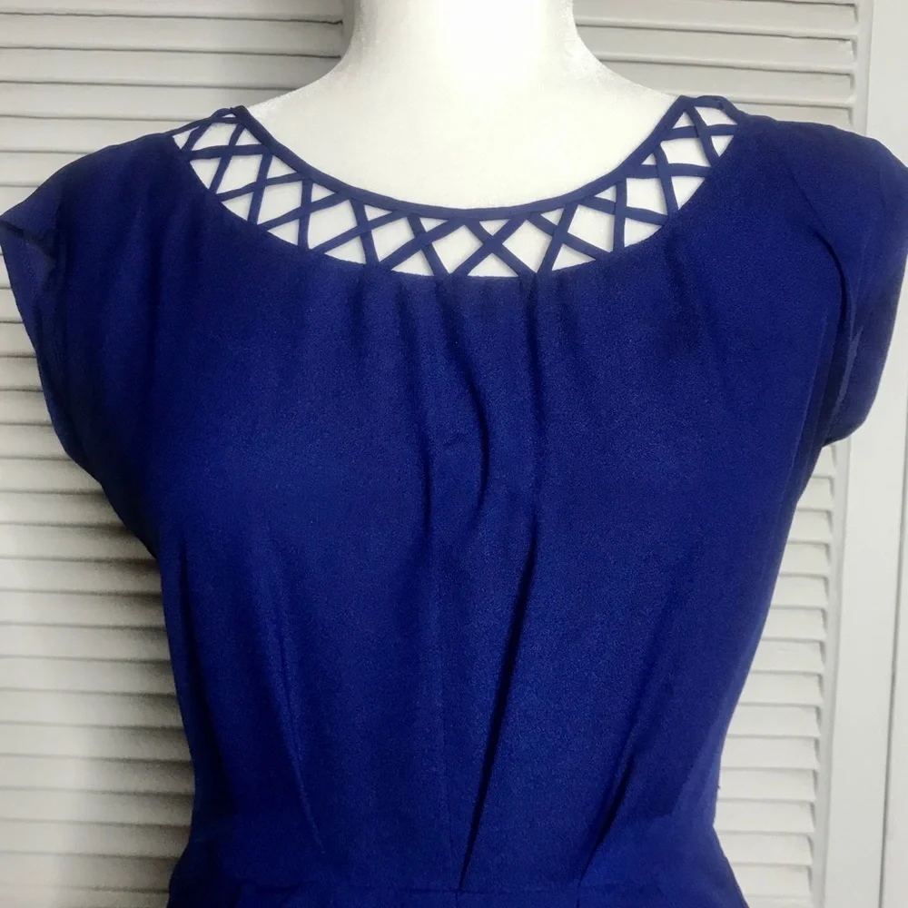 Vintage BeBop Blue Laser Cut Dress - Size Small - Picture 3 of 4